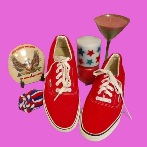 Unisex VANS OFF THE WALL RED SNEAKERS Size 43 - Picture 1 of 13